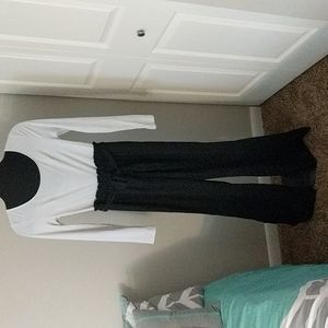 Francesca's Black and White Bodysuit